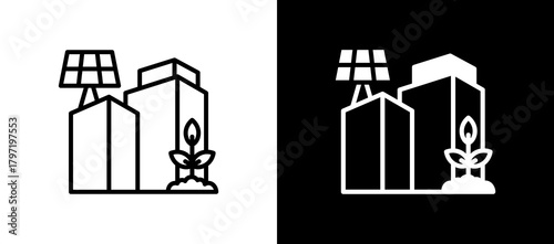 Green Building linemixed icon