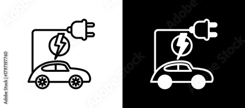 Electric Vehicle linemixed icon