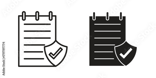 Contract coverage icon doodle set. editable outline stroke vector eps
