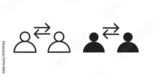 Counsel icon doodle set. editable outline stroke vector eps