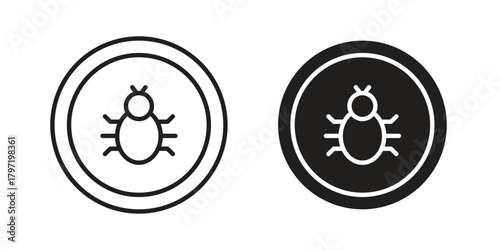 Debug icon doodle set. editable outline stroke vector eps