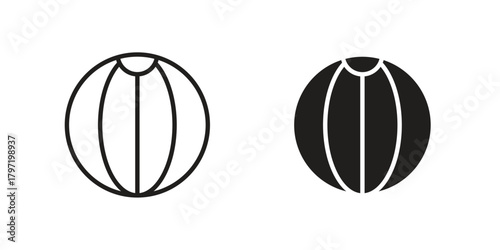 Dodgeball icon doodle set. editable outline stroke vector eps
