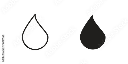Drop icon doodle set. editable outline stroke vector eps