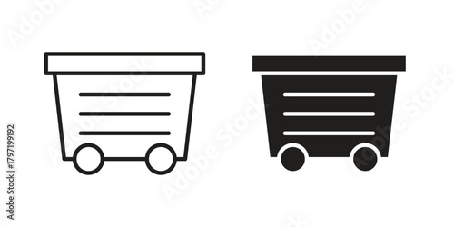 Dumpster icon doodle set. editable outline stroke vector eps