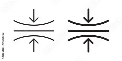 Elasticity icon doodle set. editable outline stroke vector eps