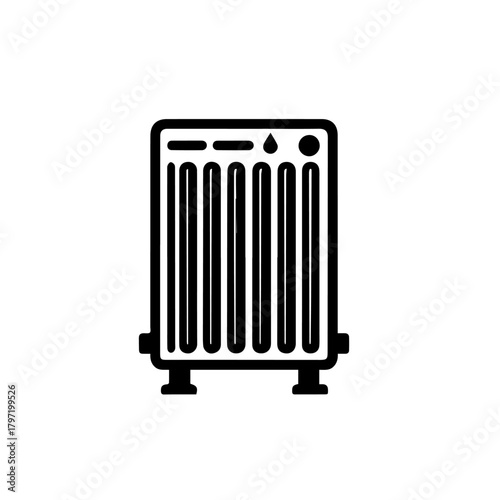 Modern Portable Electric Heater Vector Illustration