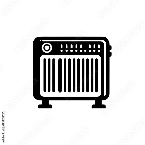 Modern Electric Space Heater Vector Illustration