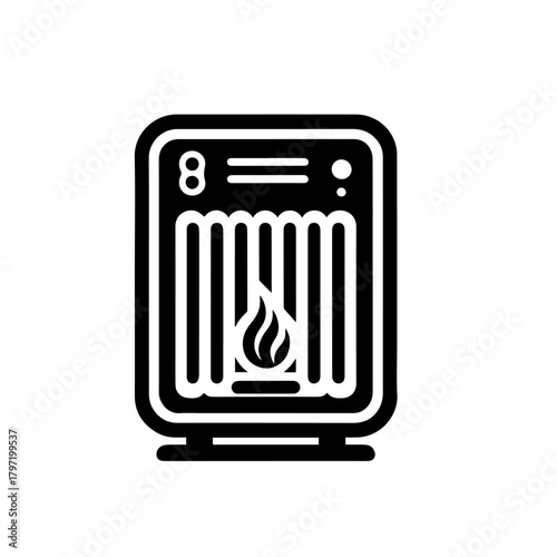 Compact Electric Indoor Heater Vector Illustration