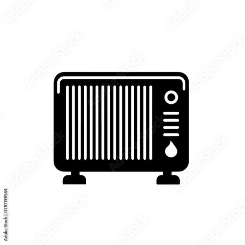 Modern Electric Space Heater Vector Illustration