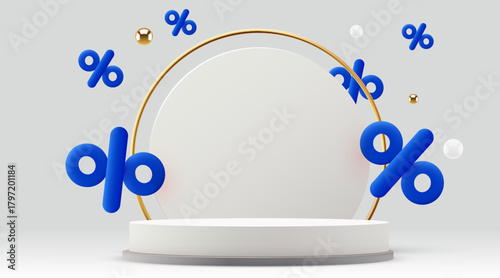 Flash Sale. Colorful discount sale podium. Special offer promo composition. Vector illustration