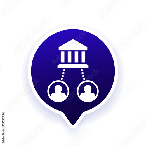 bank clients icon with people