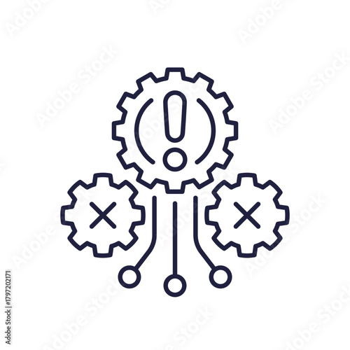 Operational disruption and errors icon, line design