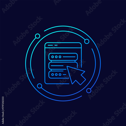Server control panel icon, linear design