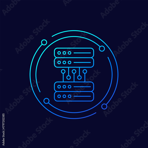 server migration icon, linear design