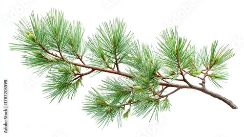 Pine branch isolated on white background