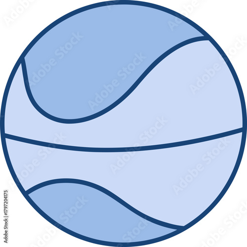 Abstract blue sphere with curved lines conveying movement and flow of energy