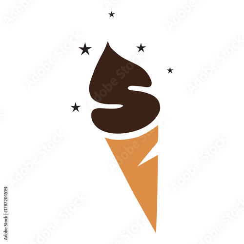 chocolate ice cream logo design