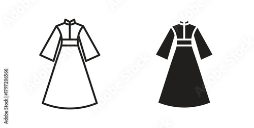 Chinese dress icon isolated vector Illustration. Vector pictogram for web and app