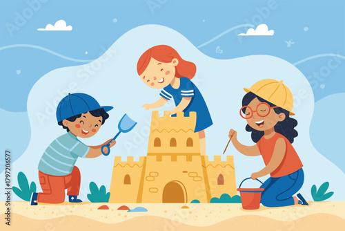 -children-building-sandcastle-with-smiling-faces--.eps