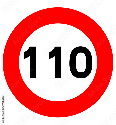 Fototapeta 110 speed limitation sign