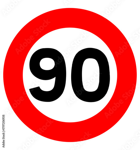 90 speed limitation sign
