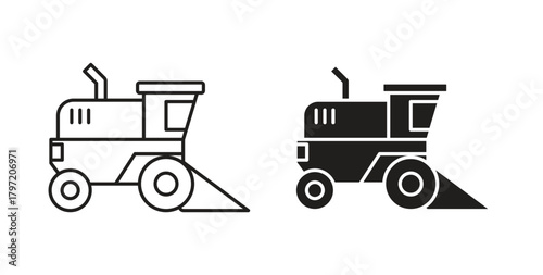 Combine harvester icon isolated vector Illustration. Vector pictogram for web and app