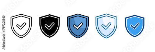 Shield Of Trust Icon Set Multiple Style Collection