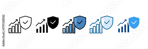 Performance Stability Icon Set Multiple Style Collection
