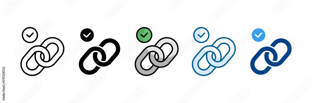 Obraz premium Strong Connection Icon Set Multiple Style Collection