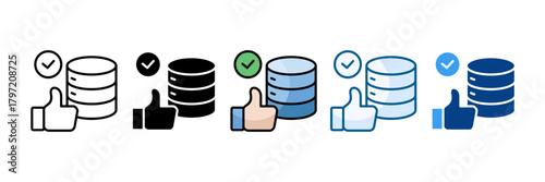 Data Reliability Icon Set Multiple Style Collection