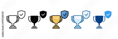 Proven Reliability Award Icon Set Multiple Style Collection