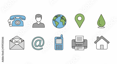 Contact Information Vector Icons Essential Elements for Business and Communication Design