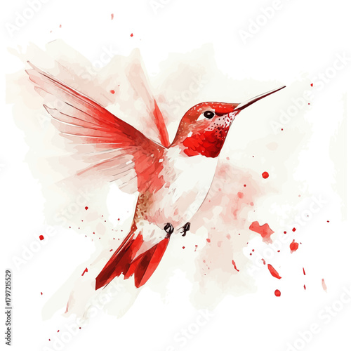 An Imaginary Minimalistic 2D flat icon hummingbird, modern element in vector and EPS format, isolated on a white background, Simple illustration