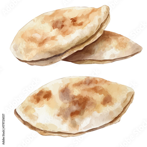 An Imaginary Minimalistic 2D flat icon pita bread, modern element in vector and EPS format, isolated on a white background, Simple illustration