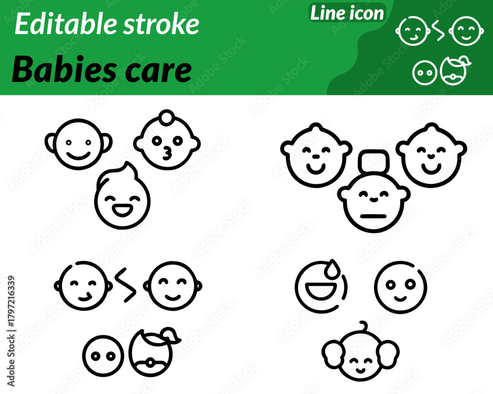 Fototapeta premium A gentle babies care icon character featuring a cute. smiling baby wrapped in soft blanket with rounded. friendly shapes that express warmth and safety.Surrounding elements like a heart pacifier milk.