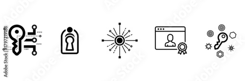Collection of Digital Security, Access, and Verification Vector Image Icons