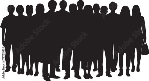 Diverse crowd silhouettes representing global unity and human rights solidarity celebration