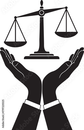 Hands holding scales of justice symbolizing human rights and legal equality for all