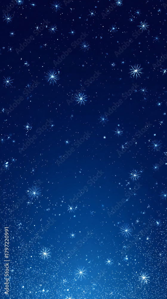 Fototapeta premium Bright Stars Glittering in a Deep Blue Night Sky Background