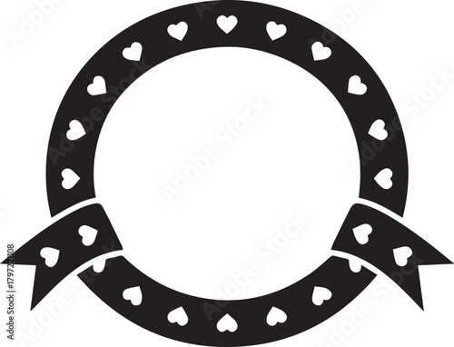 World aids day ribbon emblem with hearts circular design for awareness and support