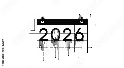 New year 2026: happy new year wishes, greetings, and calendar silhouette