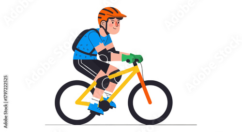 Vibrant Cyclist Enjoying Mountain Biking Adventure Depicted On Black Background