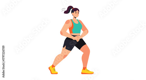 Woman Exercising, Ready to Start Gym Session in Athletic Apparel, Focused and Determined