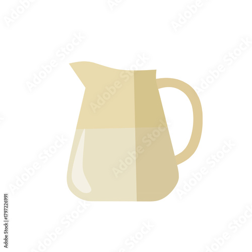 Milk Pitcher in Flat Minimal Style for Barista Tools Illustration