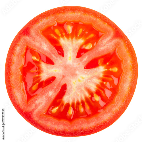 Wallpaper Mural Vibrant tomato slice revealing its freshness and intricate details perfect for illustrating concepts related to healthy eating gardening culinary arts with clean minimalist style Torontodigital.ca