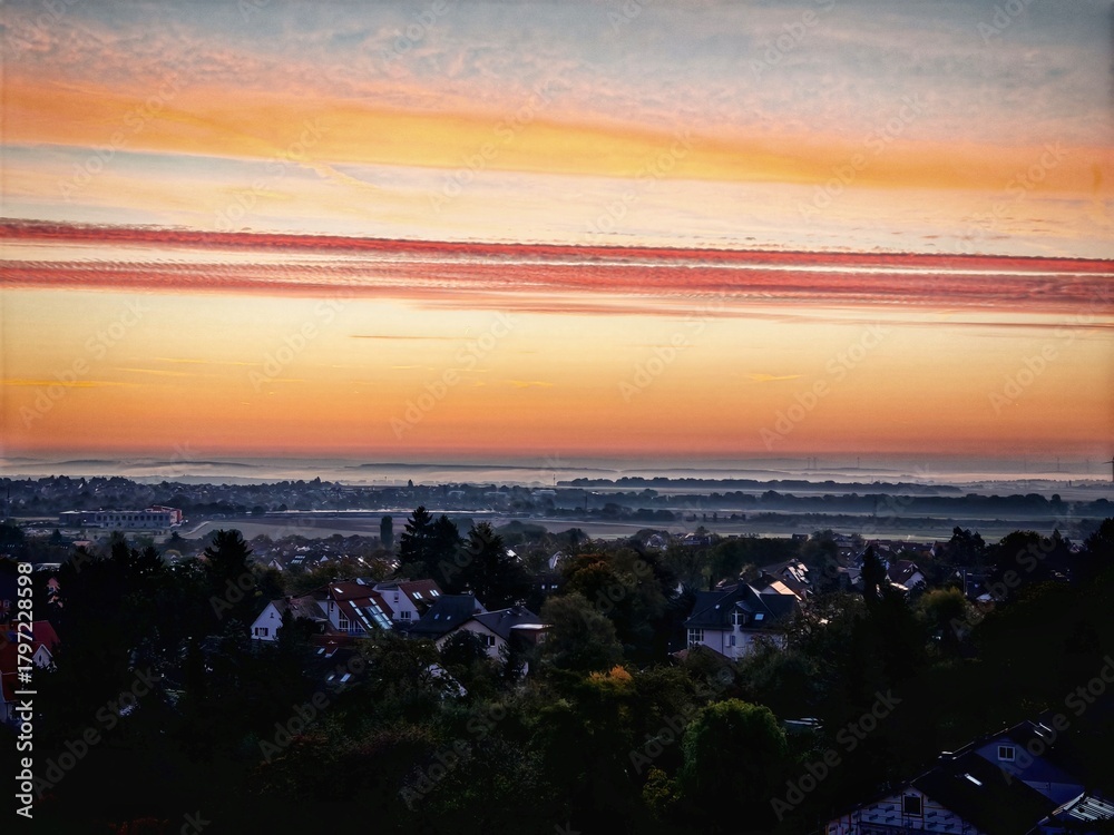 Fototapeta premium sunset over the city