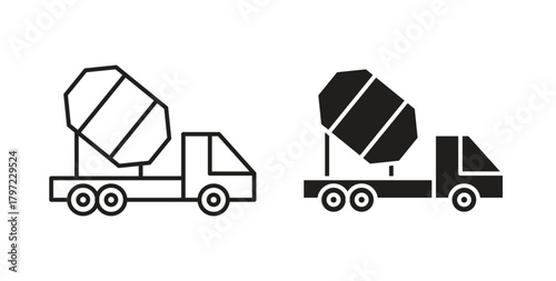 Cement truck icon for web and app. vector illustration eps