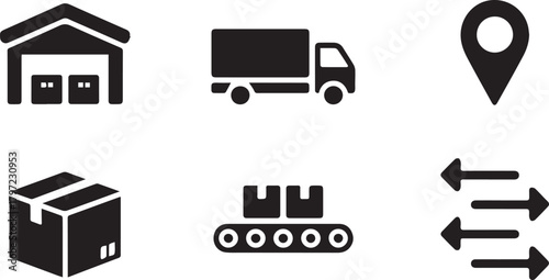 Papier peint Logistics delivery icons set