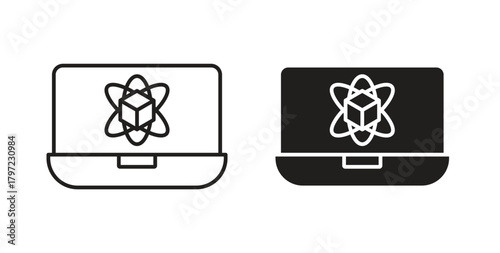 Computer simulation icon for web and app. vector illustration eps