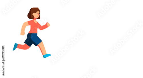 Woman's Energetic Running Pose Against Black Backdrop Captures Dynamic Movement
